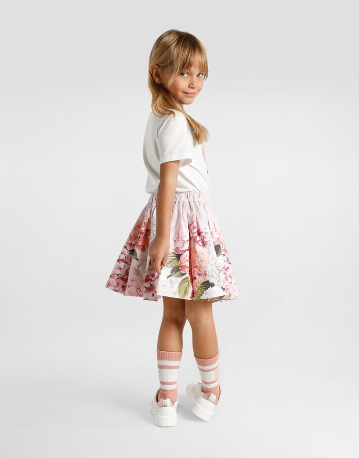 Dolce & Gabbana Hydrangea-print canvas skirt Multicolor L55I63FI5NR