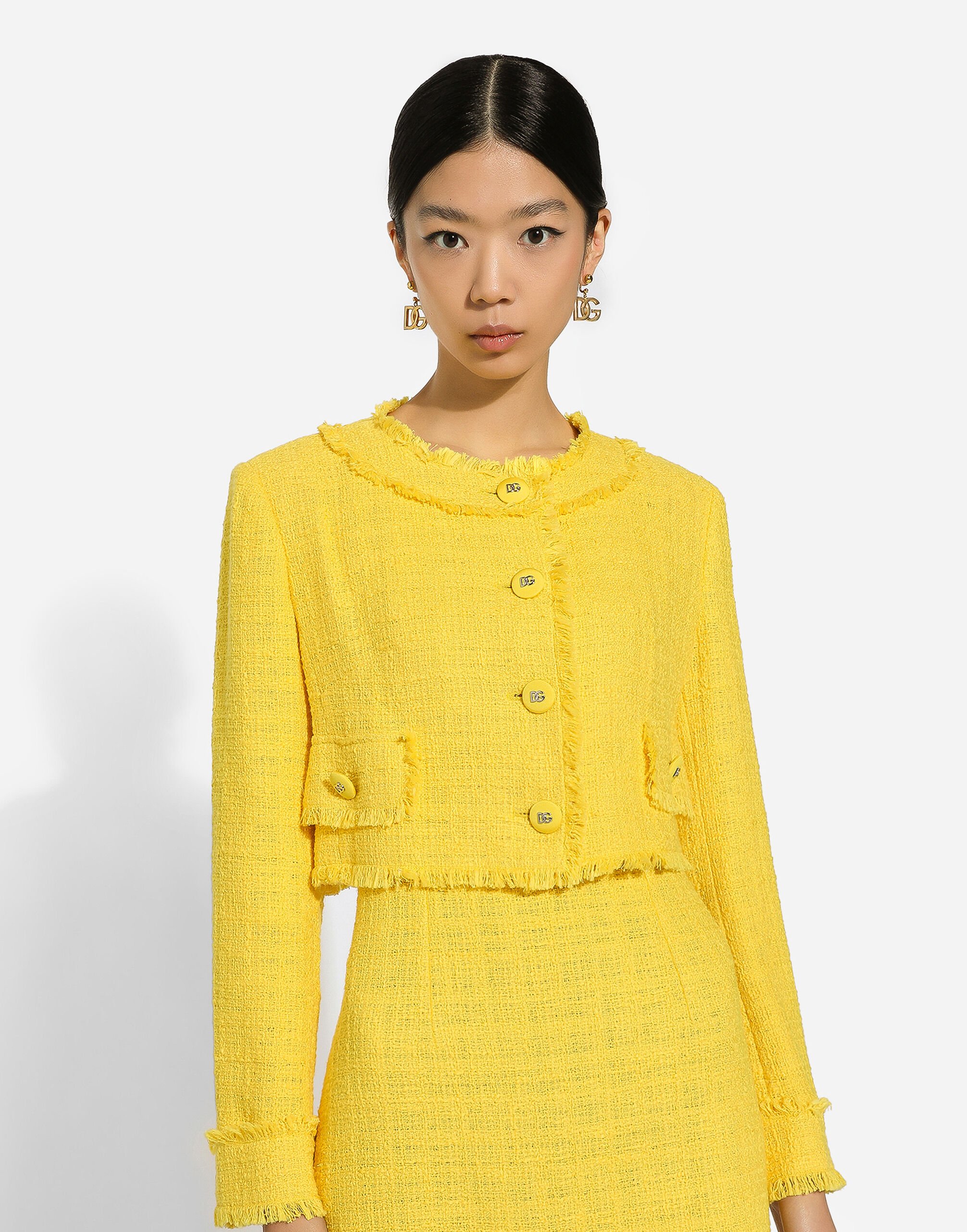 Yellow tweed jacket new arrivals