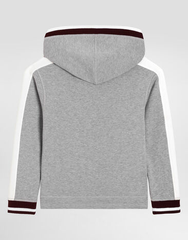 Dolce & Gabbana Hooded sweatshirt with embroidery Grey L4JWNJG7PUY