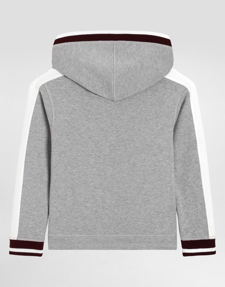 Dolce & Gabbana Hooded sweatshirt with embroidery Grey L4JWNJG7PUY