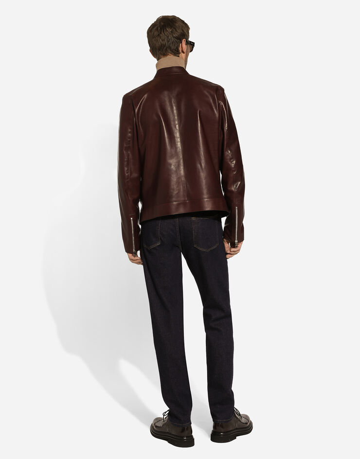 Dolce & Gabbana Lederjacke Mehrfarbig G9AZZLHULQX
