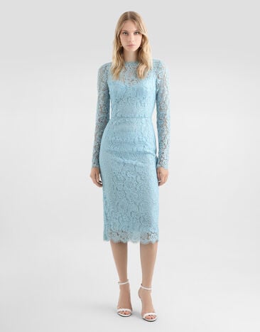 Dolce & Gabbana Cordonetto lace sheath dress Azure F6M0DTILMDR