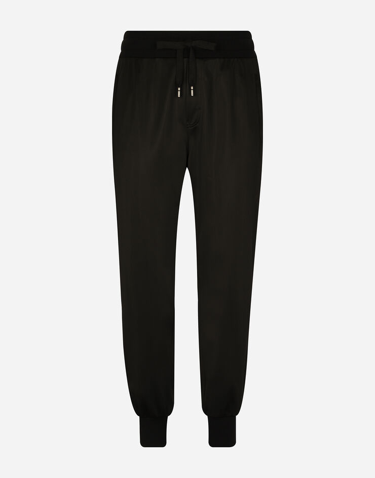 Dolce & Gabbana Pantalone jogging jersey tecnico con placca Nero GVXQHTHU7B0