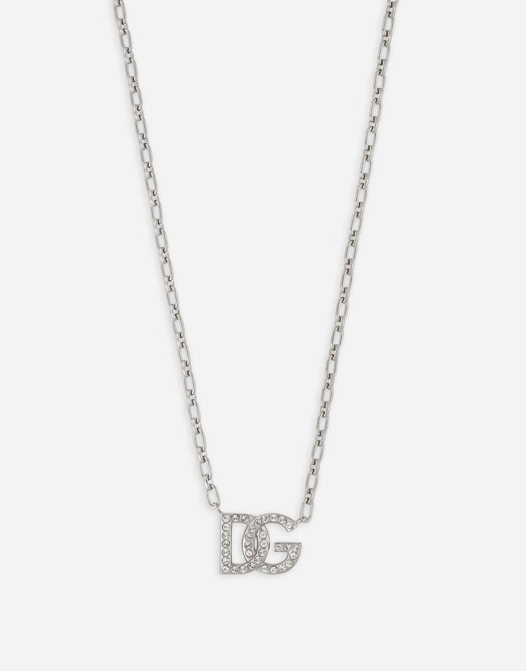 Dolce & Gabbana Колье-цепочка с логотипом DG серебристый WNP1L4W1111