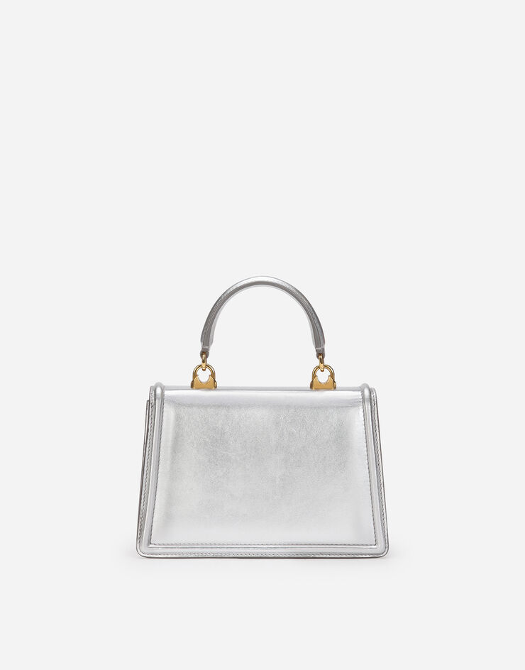 Dolce & Gabbana Small Devotion bag in mordore nappa leather Plateado BB6711A1016