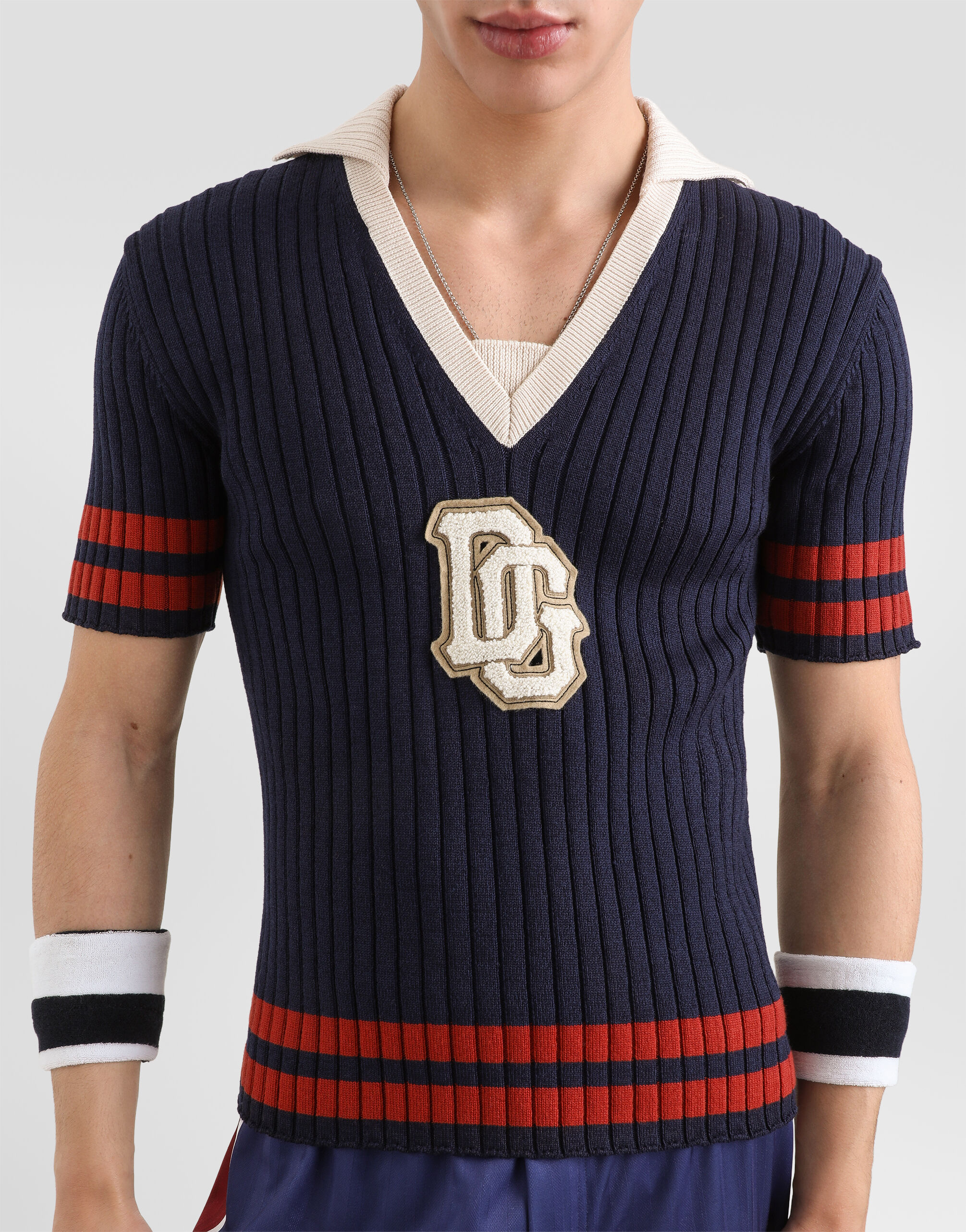 Ribbed wool pullover in Multicolor for Men | Dolce&Gabbana®