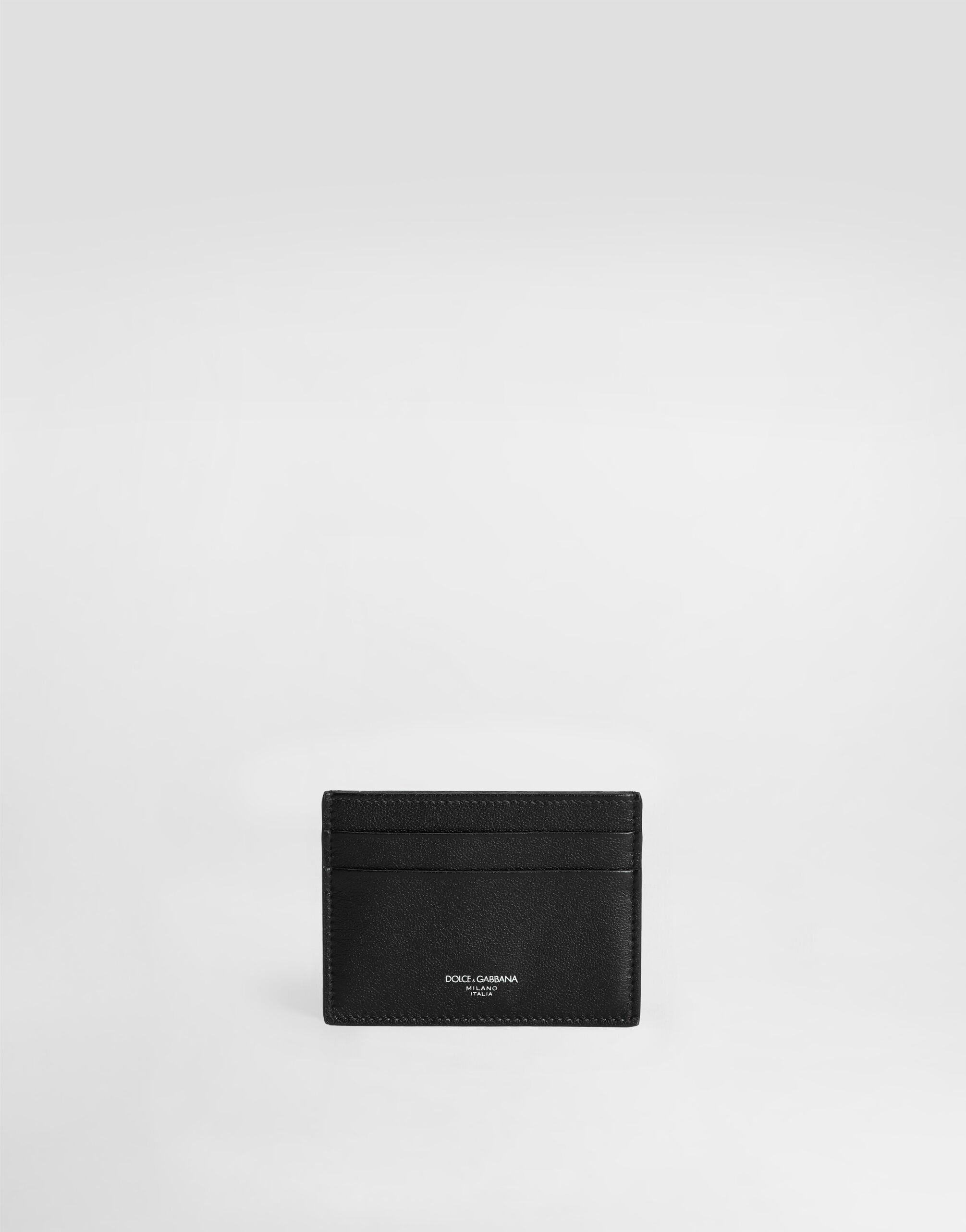 Calfskin card holder in Black for Men Dolce Gabbana US