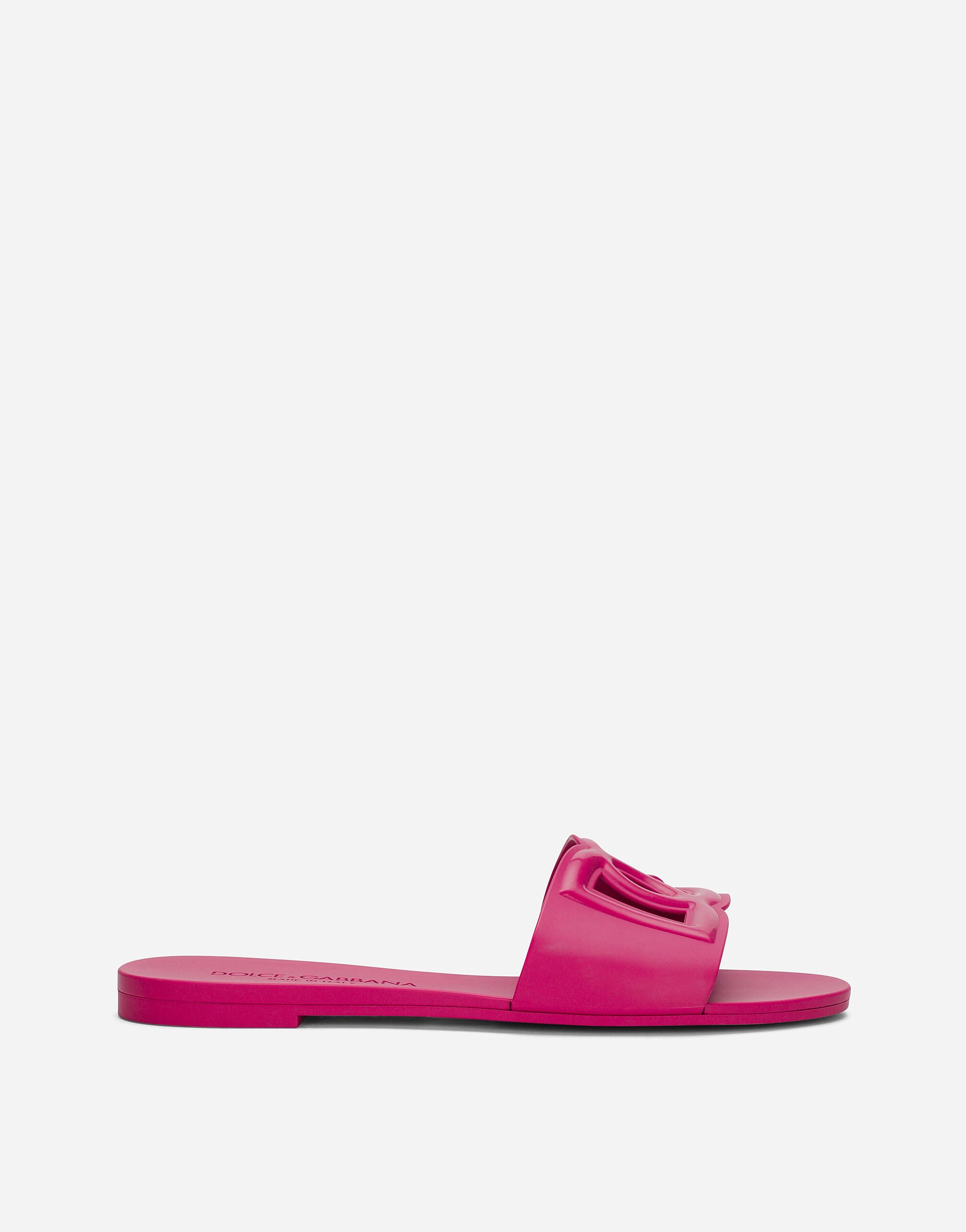 Dolce & Gabbana Rubber beachwear sliders Fuchsia BI0770A1001