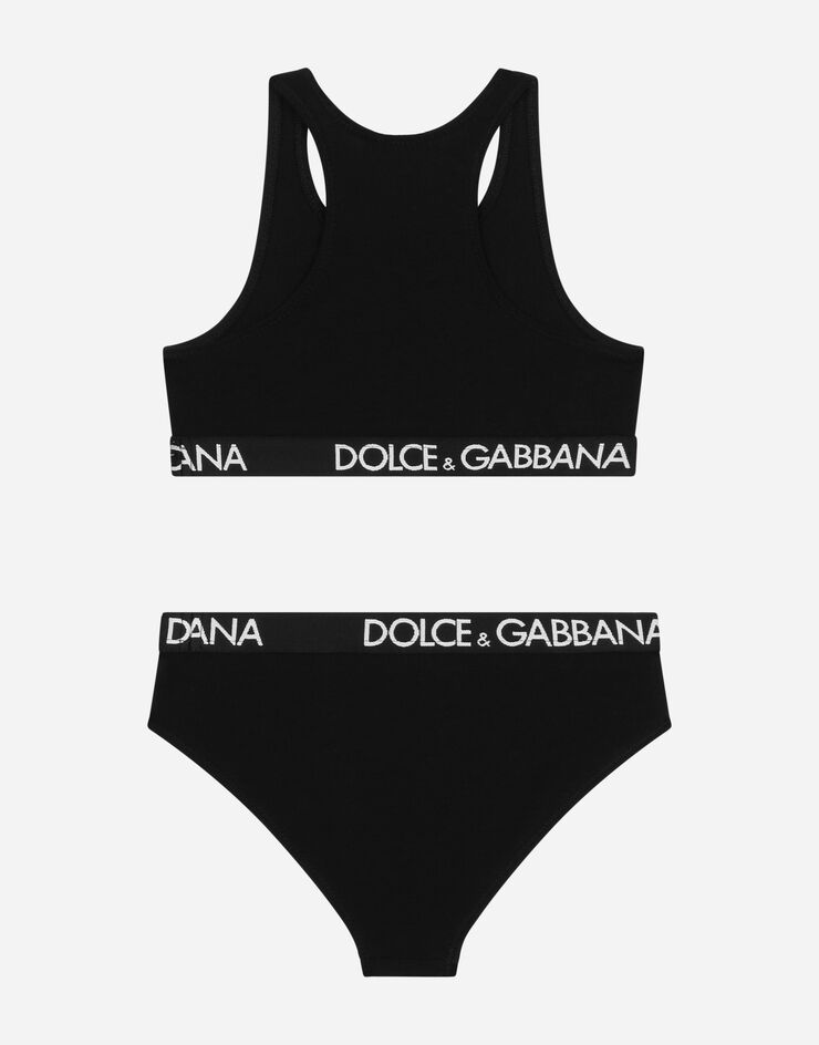 Dolce&Gabbana Jersey underwear set with branded elastic Black L5J713FUGNE