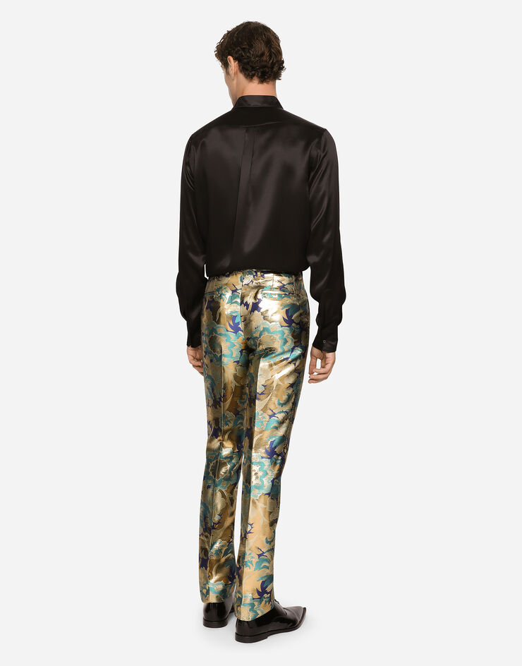 Dolce & Gabbana Silk satin Martini-fit shirt Schwarz G5JE6TFU1AU