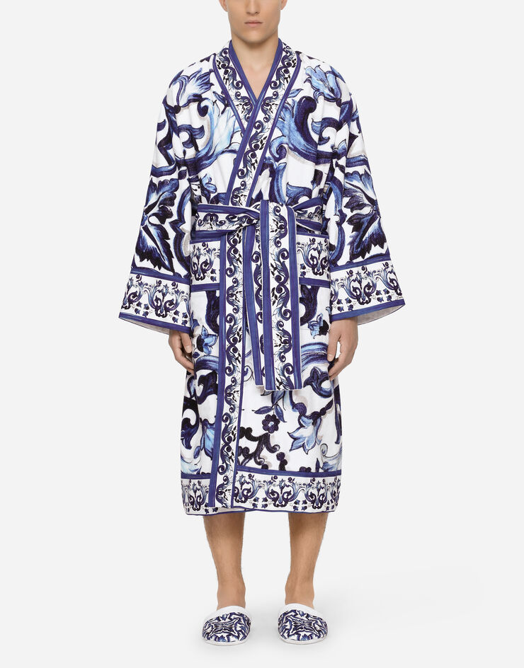 Dolce & Gabbana Terry Cotton Bath Robe Multicolor TCF010TCAGP