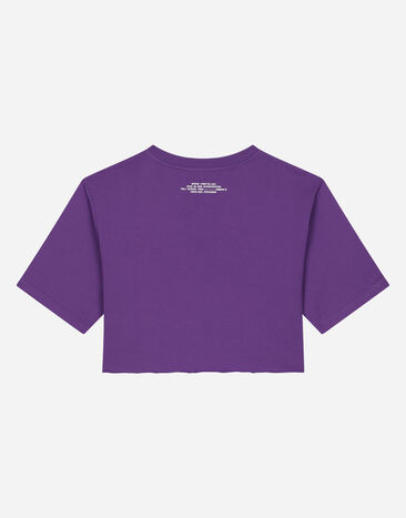 Dolce & Gabbana Jersey T-shirt with DGVIB3 logo Purple L8JTNHG7M6R