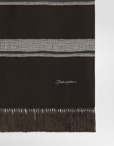Dolce & Gabbana Vintage-print twill scarf Brown GQ386EG0WWV