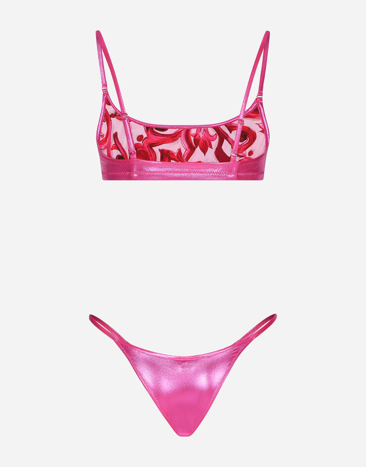 Dolce & Gabbana Laminated bralette bikini top розовый O8B66JFUSOV