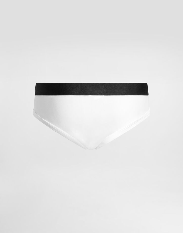 Dolce & Gabbana Mid-rise briefs in two-way stretch cotton jersey White M3F42JONR21