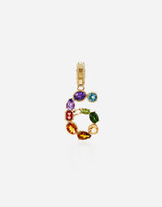 Dolce & Gabbana 18 kt yellow gold rainbow pendant  with multicolor finegemstones representing number 6 Black WWJC2SXCMDT