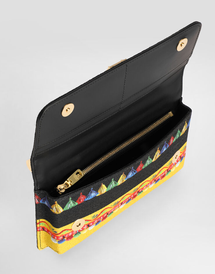 Dolce & Gabbana Handytasche aus Canvas mit Carretto-Print Multicolor BI3280A0890