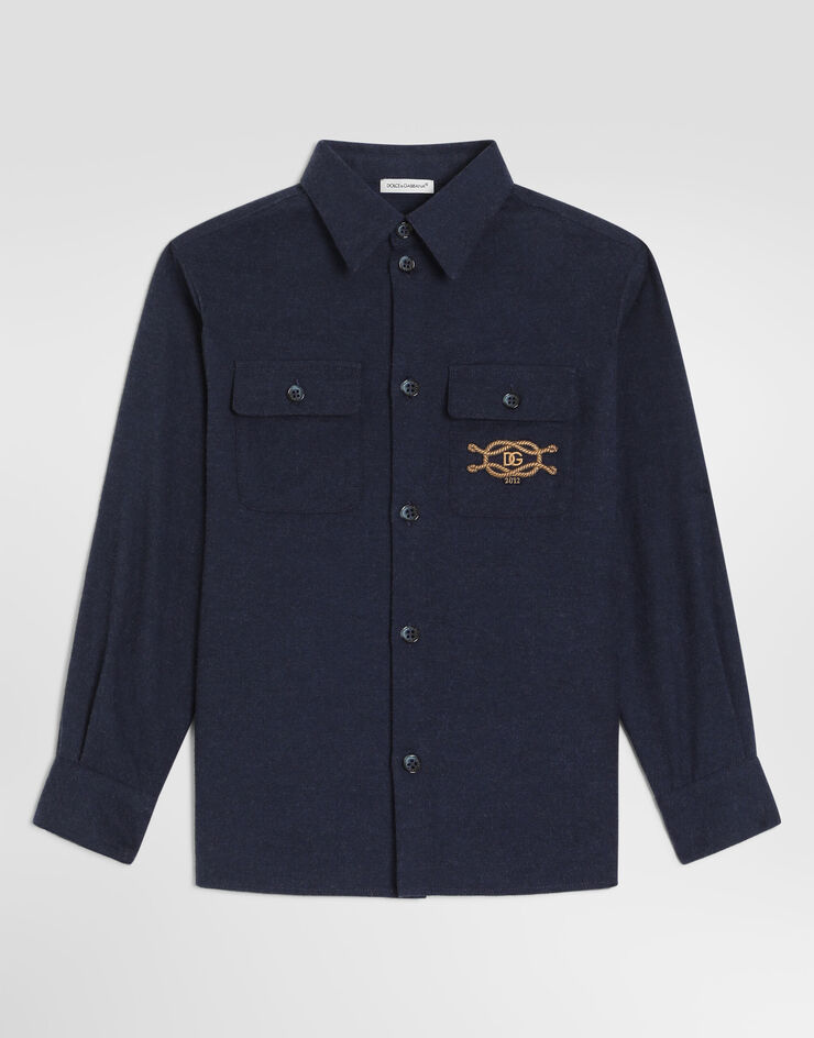 Dolce & Gabbana Melange flannel shirt Dolce & Gabbana Melange flannel shirt Grey L45S12FU5ZI