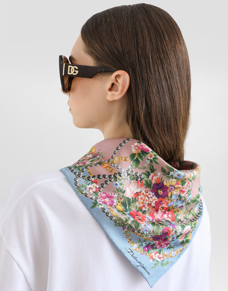 Dolce & Gabbana T-shirt en jersey avec foulard et broderie DG Dolce & Gabbana T-shirt en jersey avec foulard et broderie DG White F8W32ZGDDPD