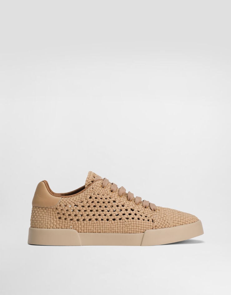 Dolce & Gabbana Portofino light strobel sneakers in fabric Beige CS2350AE086