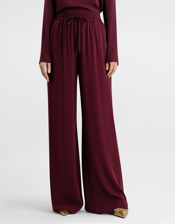 Dolce & Gabbana Silk crêpe trousers Purple I3J51WFU1ME
