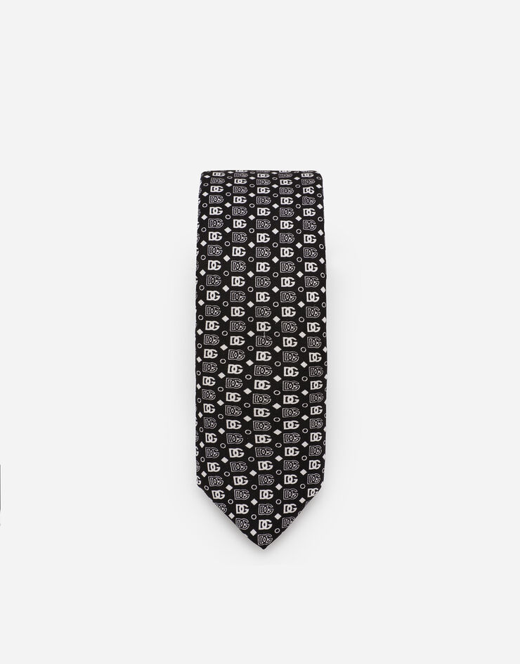 Dolce & Gabbana ربطة عنق حرير بشعار DG أسود GT149EG0XCR