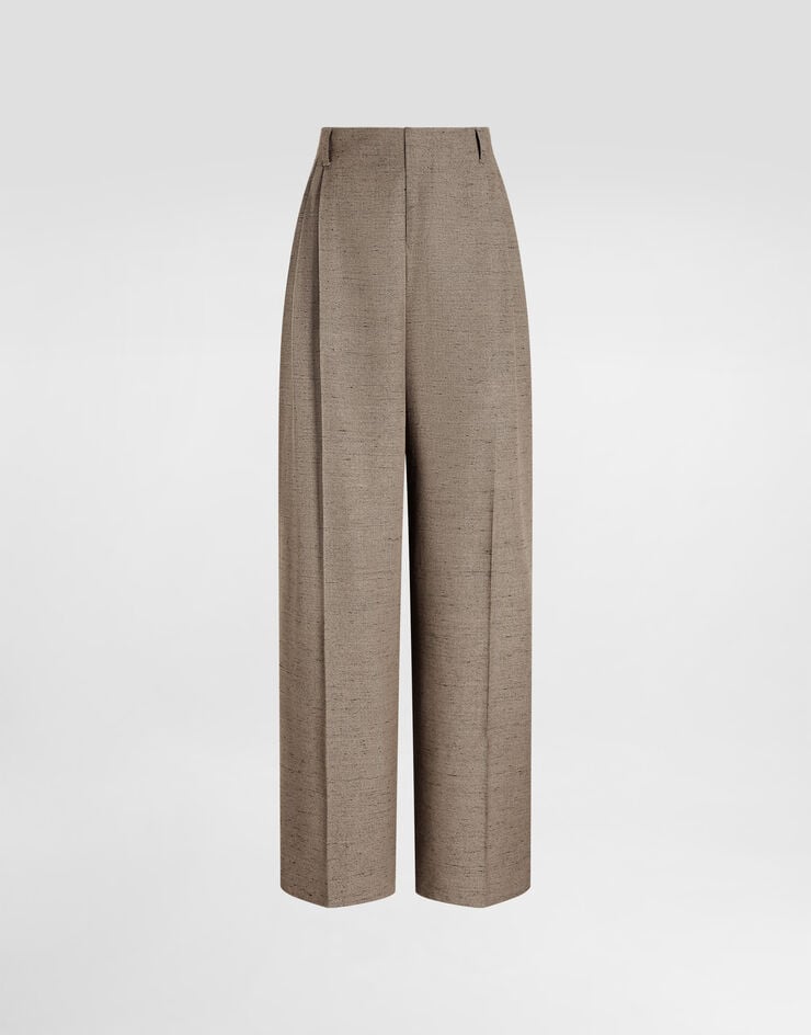 Dolce & Gabbana Tweed-effect linen and viscose trousers Dolce & Gabbana Tweed-effect linen and viscose trousers Multicolor FTDMITHUMWC