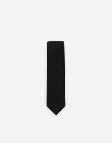 Dolce & Gabbana ربطة عنق حريرية بقصة ذهبية أسود GT142EG3UBG