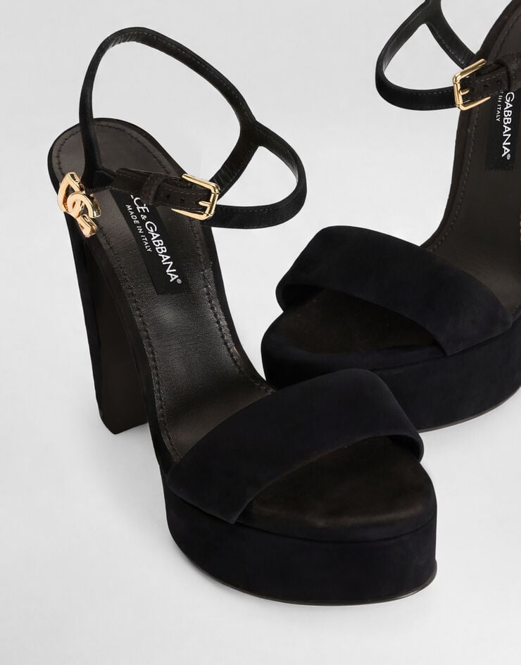 Dolce & Gabbana Suede platform sandals Black CR2027A1275