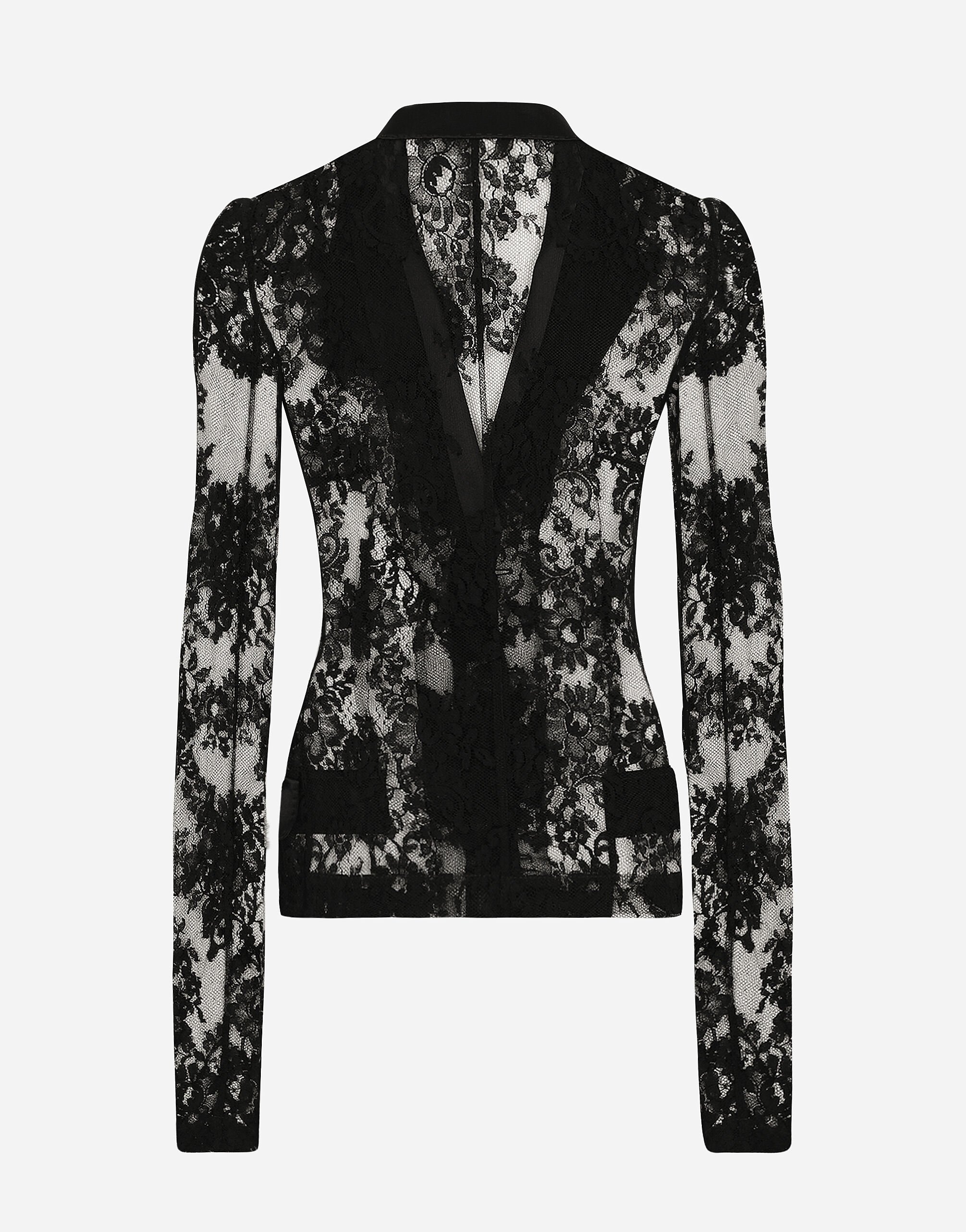 ジャケット DOLCE GABBANA Women Jackets F27DAZFU3JL N0000 BLACK Floral lace jacket with satin details in Black for Women