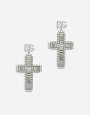 Dolce & Gabbana KIM DOLCE&GABBANA Cross earrings with rhinestone accents Silver WNQ4S2W1111