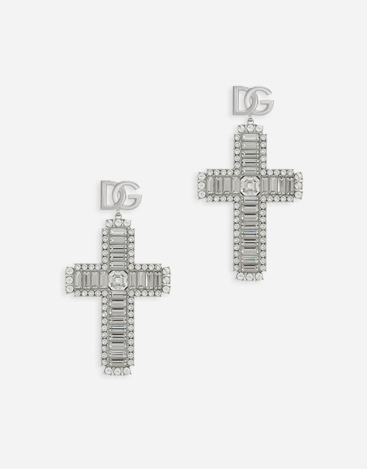 Dolce & Gabbana KIM DOLCE&GABBANA Boucles d’oreilles croix en strass Cristal WEP4C3W1111