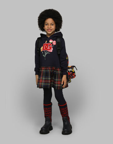 Dolce & Gabbana Leggings aus Interlock mit Logoplakette Blau L5JP3JG7NOH