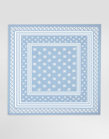 Dolce & Gabbana Silk twill foulard with all-over DG logo print (70x70) Dolce & Gabbana Silk twill foulard with all-over DG logo print (70x70) Light Blue FN092RGDB7Z