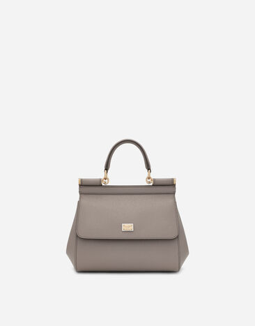 Dolce & Gabbana Medium Sicily handbag in Dauphine leather Beige BB6003B1001