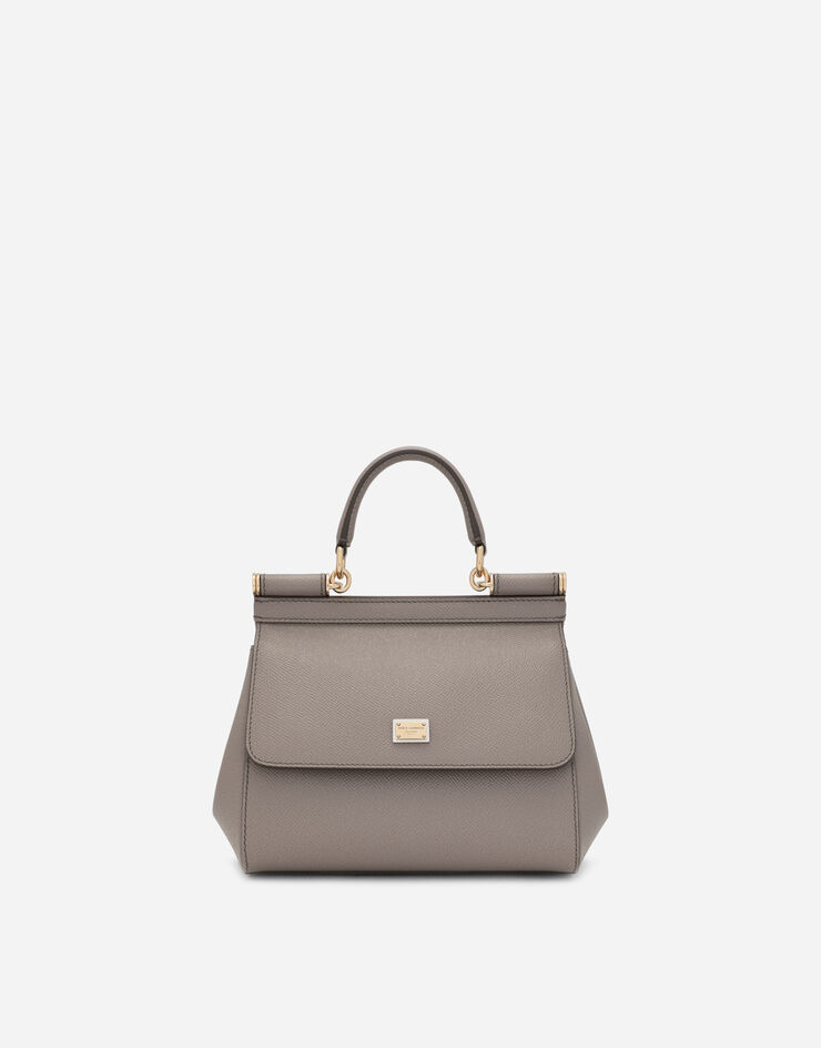 Dolce & Gabbana حقيبة يد سيسيلي متوسطة من جلد دوفين بيج BB6003B1001