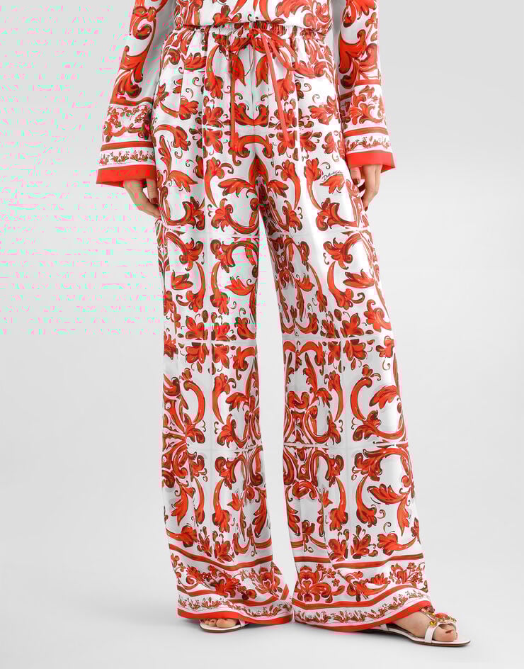 Dolce & Gabbana Majolica-print silk trousers Multicolor FTDBNTGDDRE