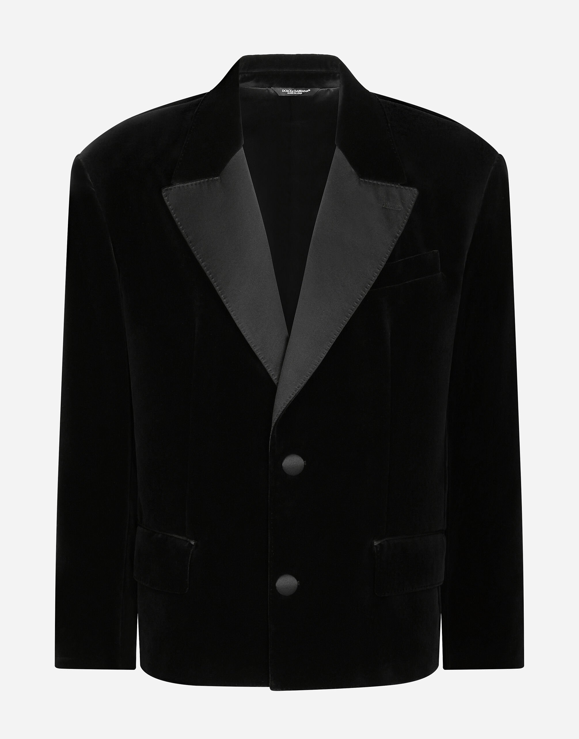 Veste droite oversize en velours en Noir pour homme Dolce Gabbana