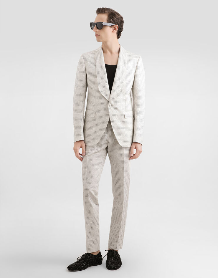 Dolce & Gabbana 마이크로 패턴 자카드 팬츠 Dolce & Gabbana 마이크로 패턴 자카드 팬츠 Multicolor GY7BMTFJZAM