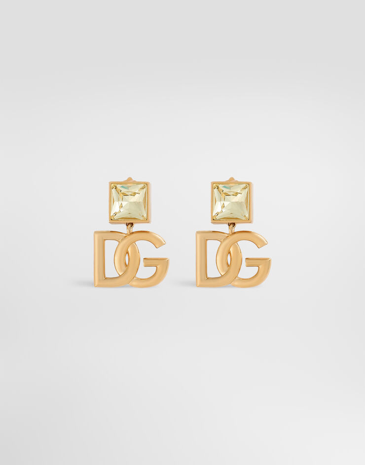 Dolce & Gabbana Earrings with DG logo and rhinestones Gold WER2H1W1111
