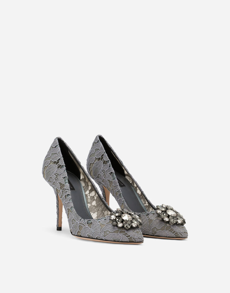 Dolce & Gabbana Pump in Taormina lace with crystals Grey CD0101AL198