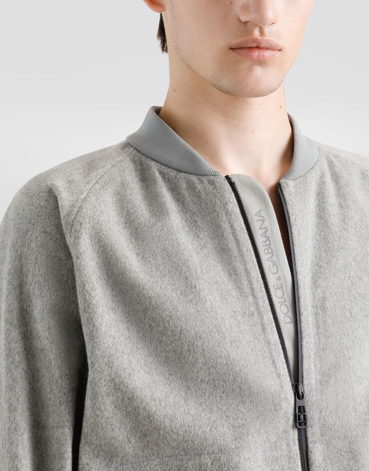 Dolce & Gabbana Cashmere and wool bomber jacket with tag Grey G9BJWTFU2ST