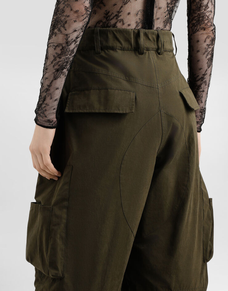 Dolce & Gabbana Waxed faille cargo pants Brown FTDF3THUMS8