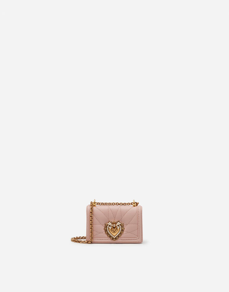 Dolce & Gabbana Devotion micro bag in quilted nappa leather ROSA PÁLIDO BI1399AJ114
