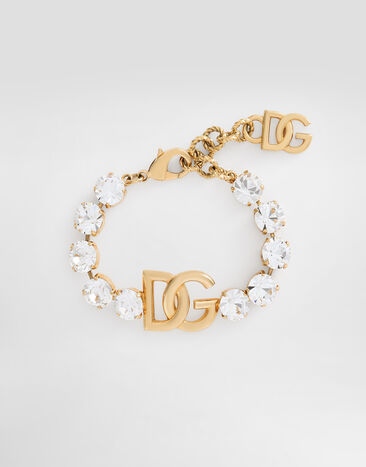 Dolce & Gabbana Bracelet with rhinestones and DG logo Gold WBO4S4W1111