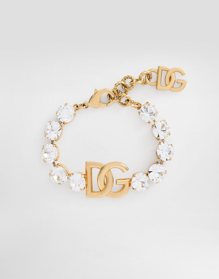 Dolce & Gabbana Bracelet with rhinestones and DG logo Dolce & Gabbana Bracelet with rhinestones and DG logo Gold WBO4S4W1111