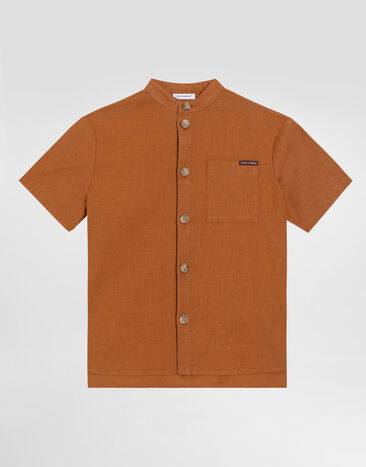 Dolce & Gabbana Cotton and linen canvas shirt Beige L44S75LT372