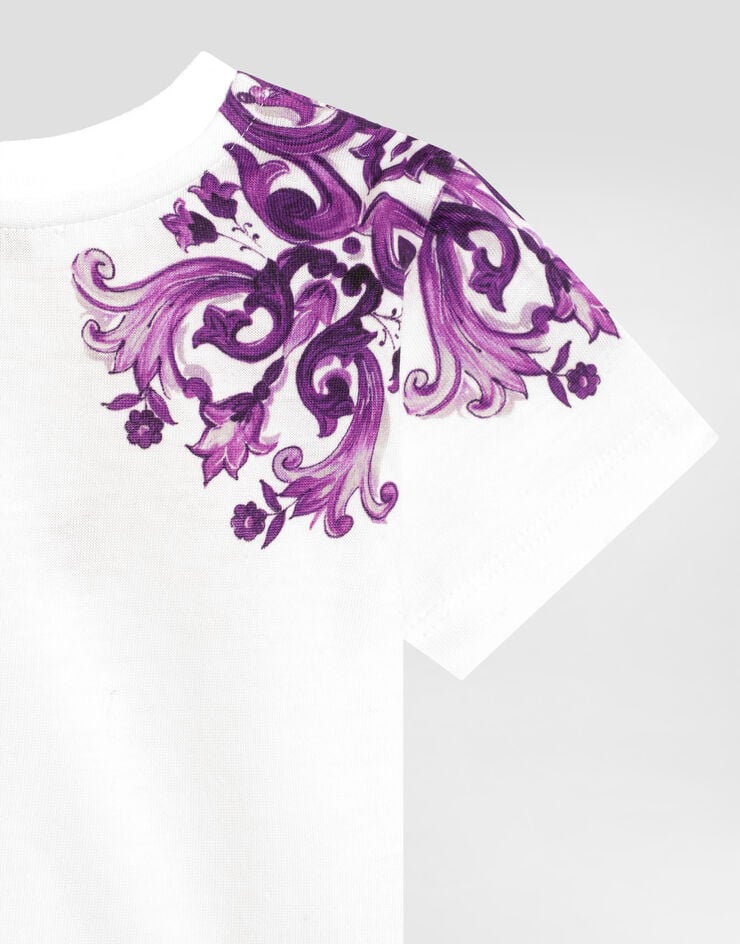 Dolce & Gabbana Majolica-print short-sleeved jersey t-shirt Multicolor L2JTKTII7H3