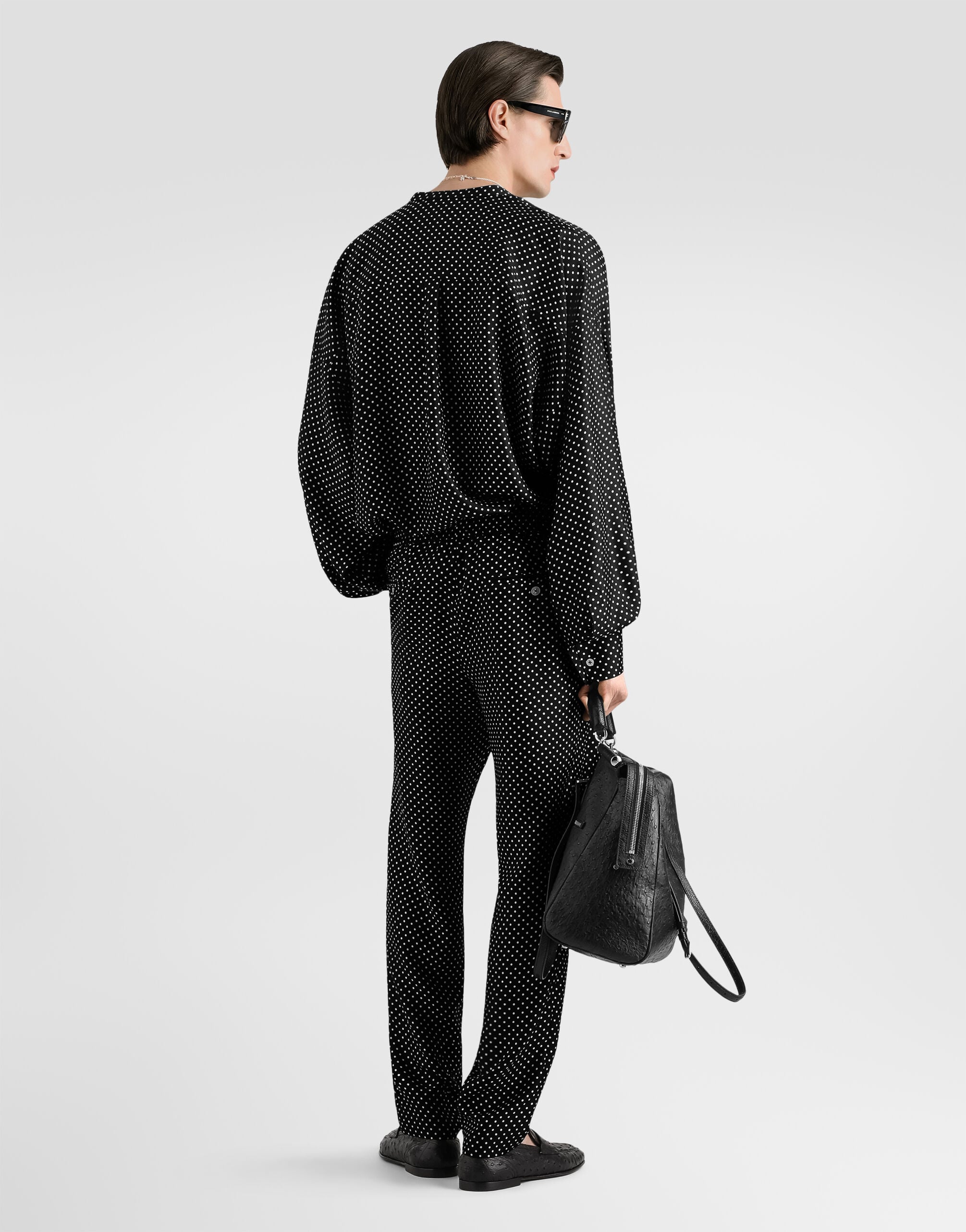 Polka dot-print silk twill shirt - thumbnail 3