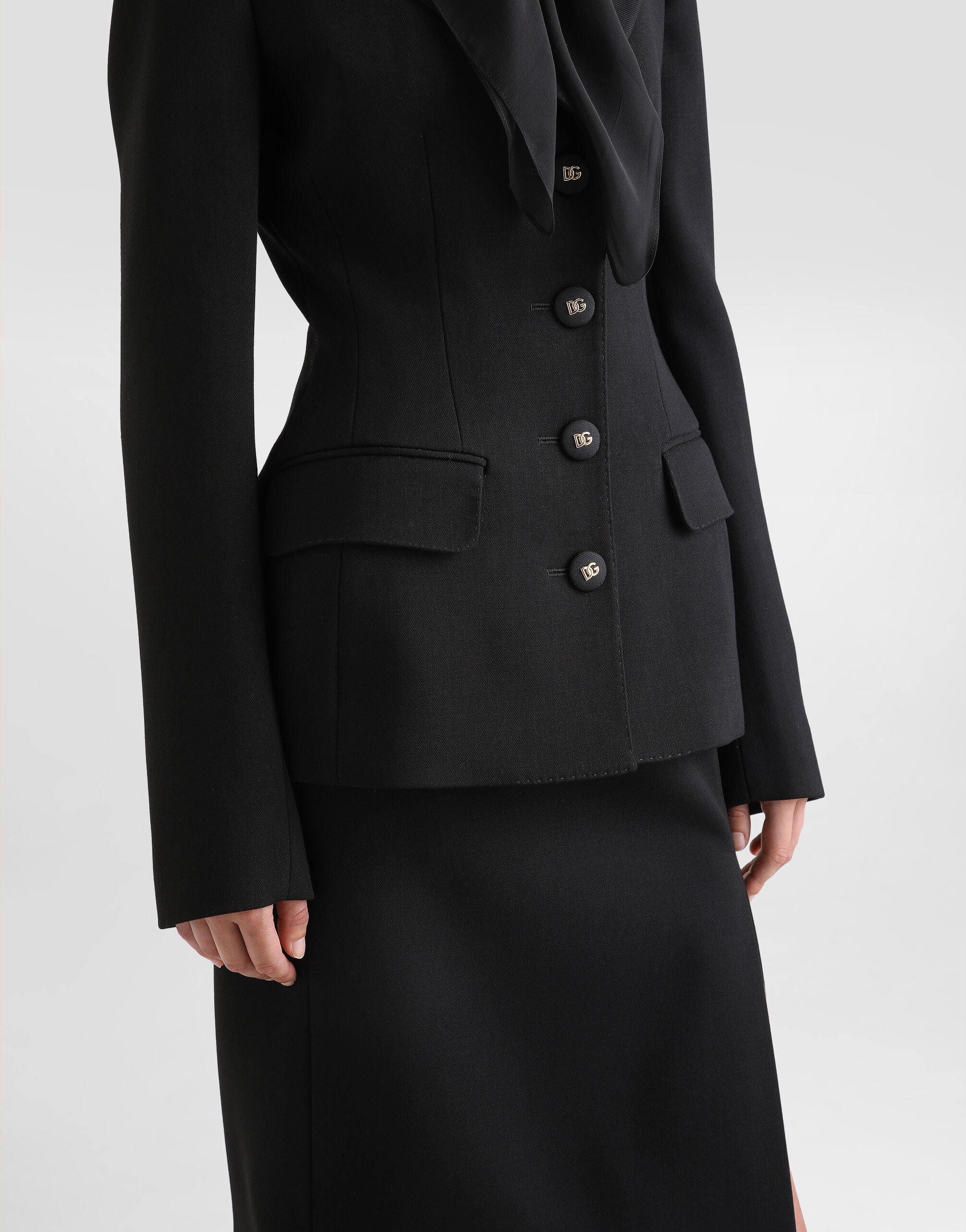 Single-breasted wool Dolce jacket in Black for Women Single-breasted wool Dolce jacket in Black for Women